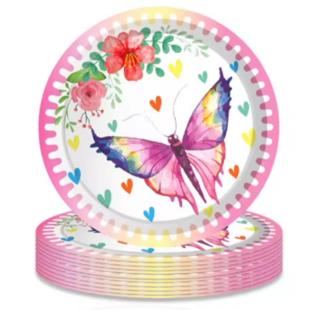 Butterfly Theme Paper Plates-Pack of 8 7"