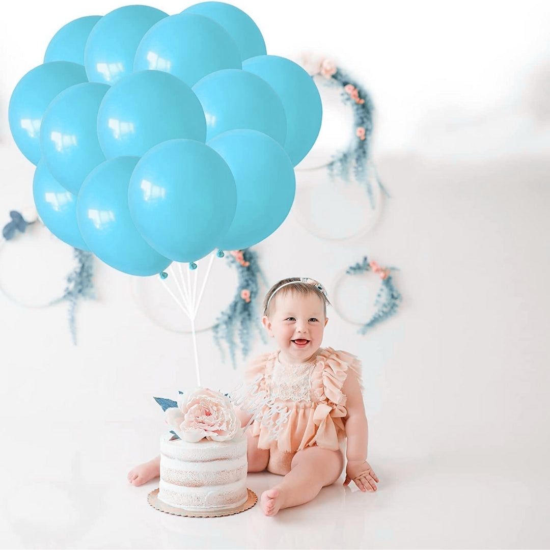 Sky Blue Latex/Rubber Balloons - Helium Quality - 12 inches - 20PC