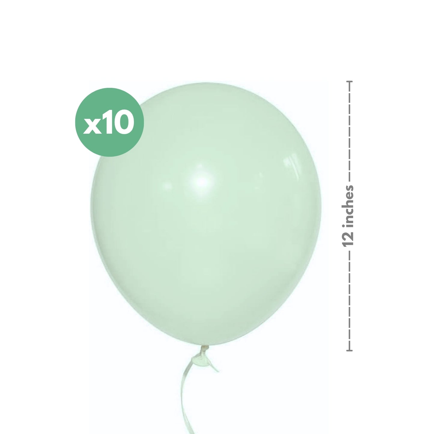 Pastel Macaron Green Latex / Rubber Balloon - Helium Quality - 12 inches - 10PC