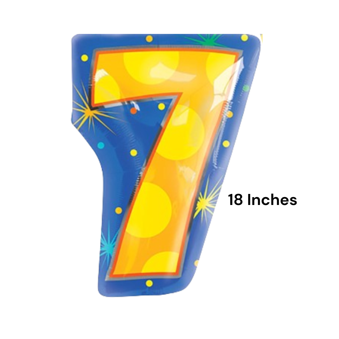 Number 7 Foil Balloon - 18 inches - Helium Quality - 1PC