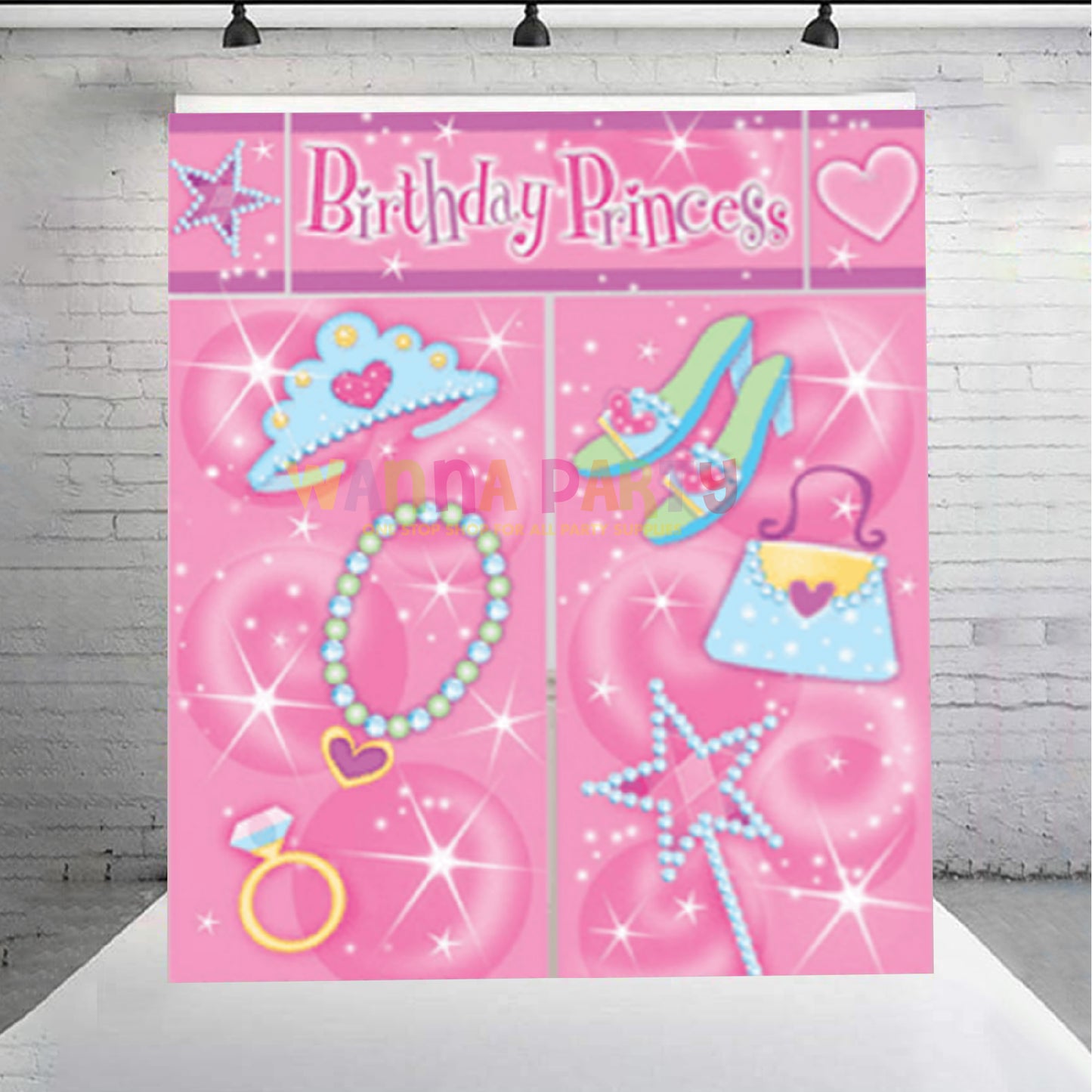 Happy Birthday Princess Scene Setter Set for Wall Decor - 5 PC