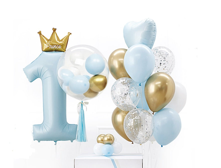 No.1 Prince Crown Balloon with Bobo & Latex Balloon