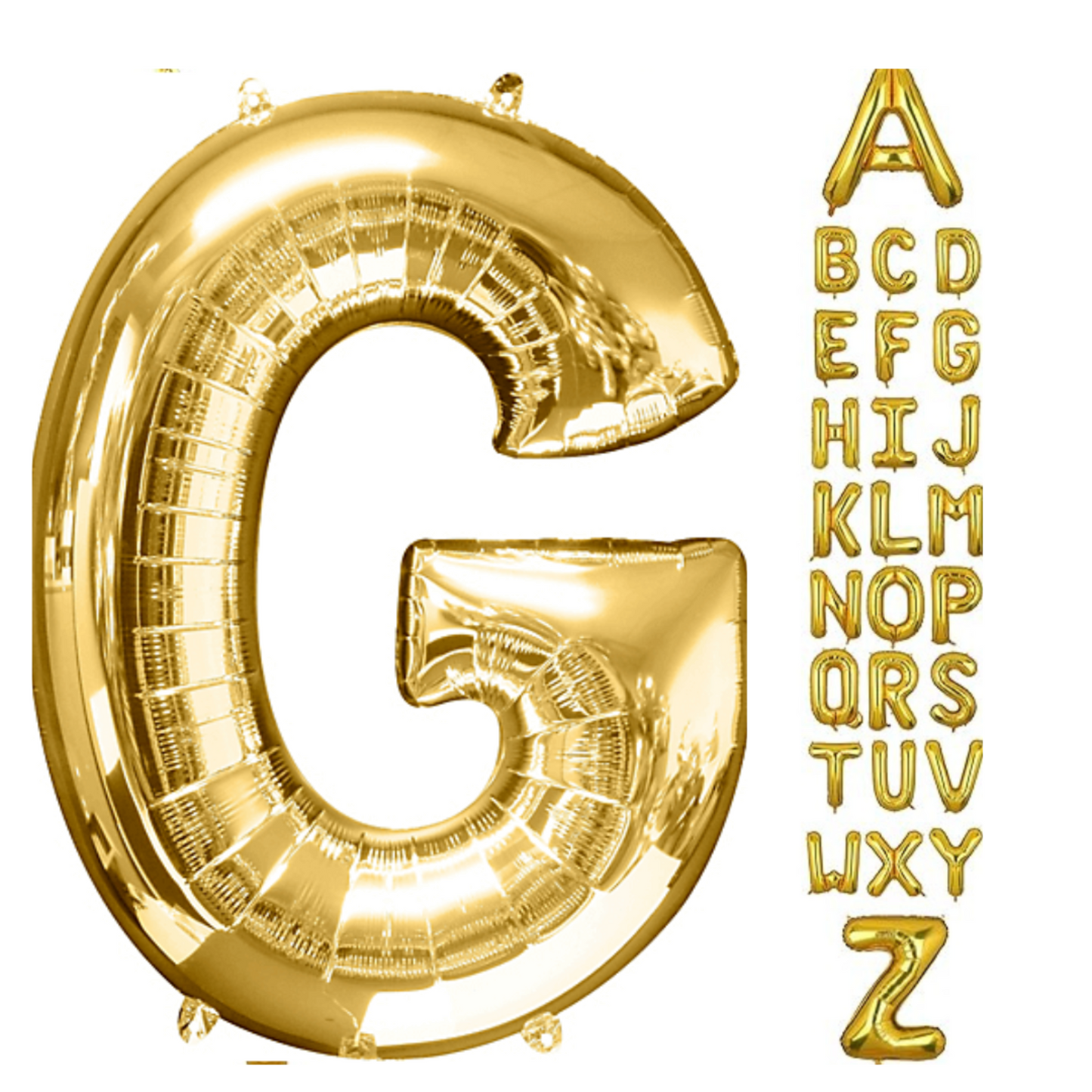 Alphabet G Golden Foil Balloon 40 Inch – Helium & Air Supporte... - Wanna Party - alt view