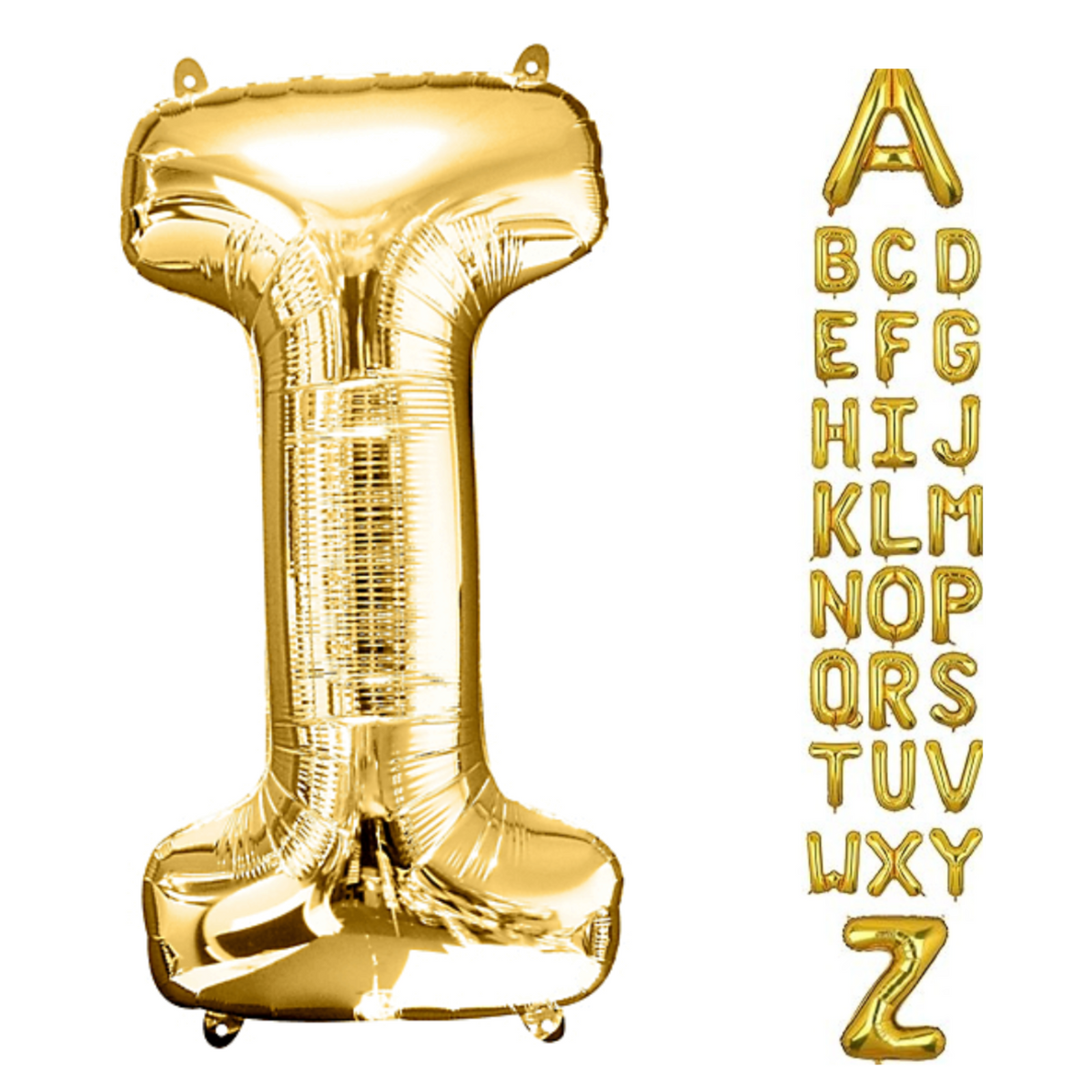 Alphabet I Golden Foil Balloon - Helium Or Air Filled - 40 inc... - Wanna Party - alt view