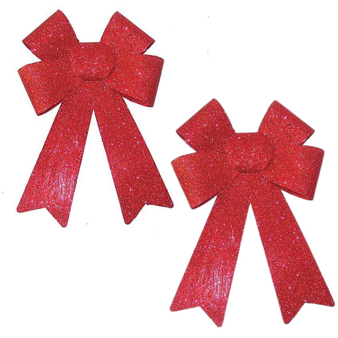 Fancy Christmas Bows Red 30CM - 2PC