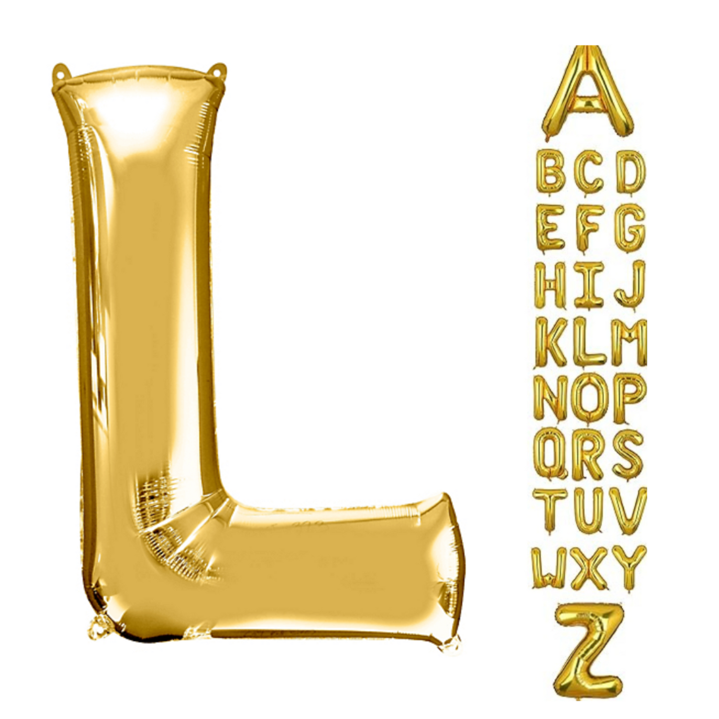 Wanna Party Alphabet L Golden Foil Balloon 40 Inch – Helium & ... - Wanna Party - alt view