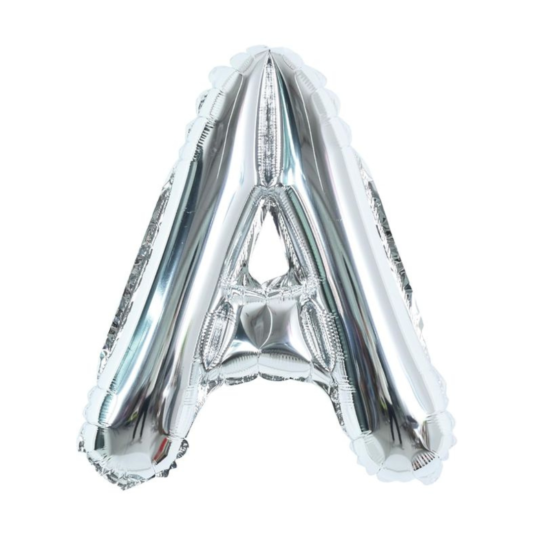 16 Letter A Silver Balloons