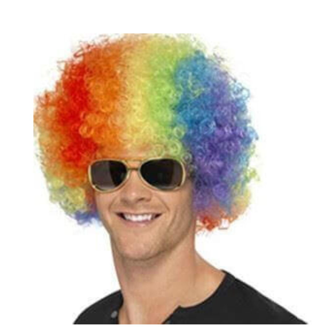 Multi Color Afro Wigs - Premium Curly Afro wigs Clown Joker Malinga Unisex Funky Hair Wig