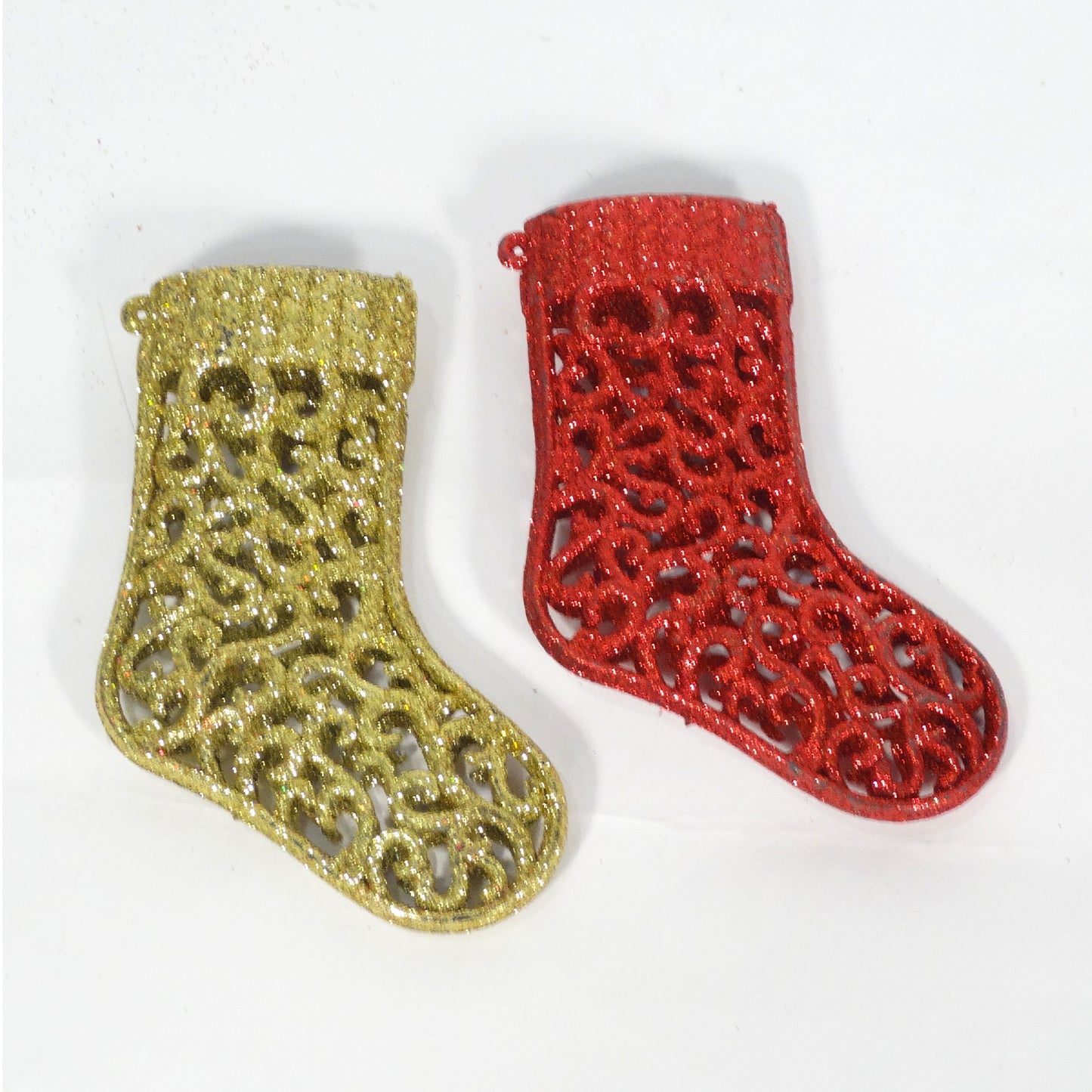 Santa Stocking Tree Hanging Decoration 2Pc