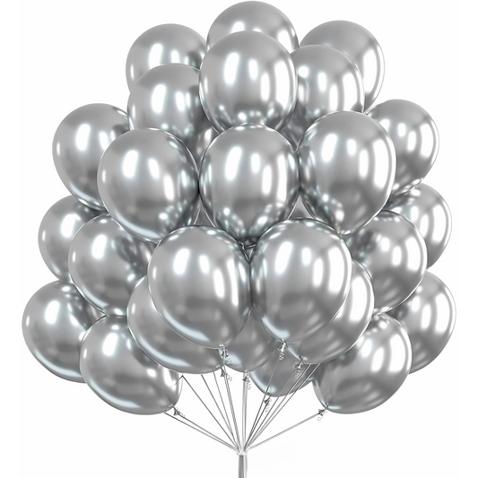 Silver Chrome Balloon - 9 inches - 50PC