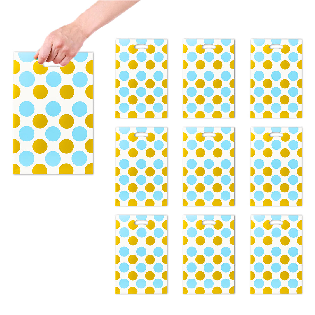 Blue Large Polka Dot Loot Bags Combo - 20PC