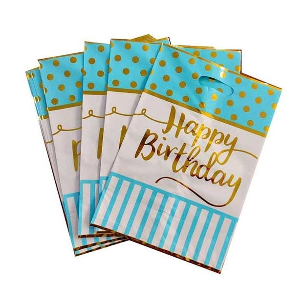 HBD Loot Bag Polka Blue & Pink-10PC