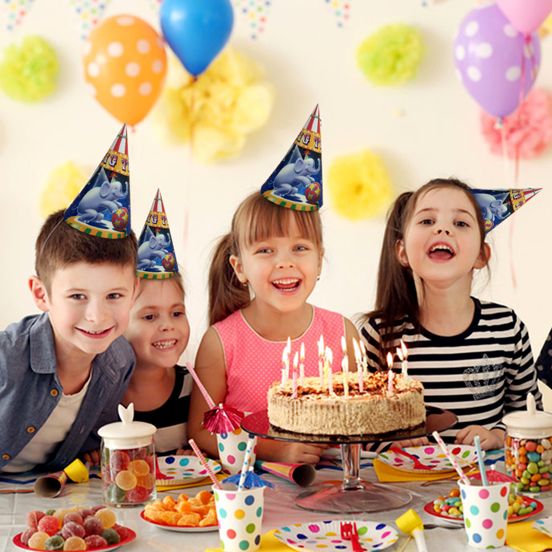 1st Birthday Girl Party Hat - 8PC