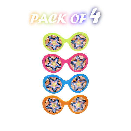 Retro Disco 80's Theme Party Shades Multicolor  - 4PC