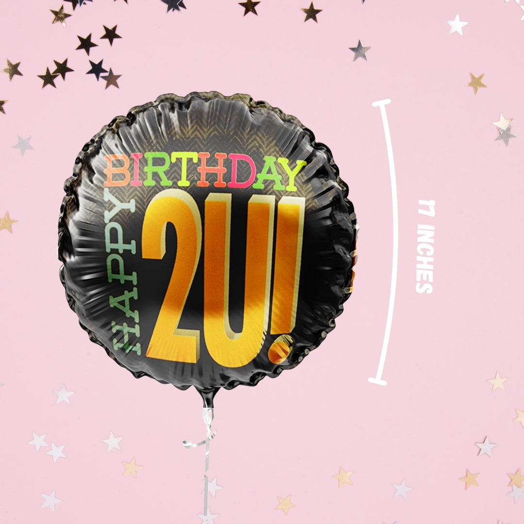 Happy Birthday 2U Foil Balloon - Helium Quality - 18 inches - 1PC