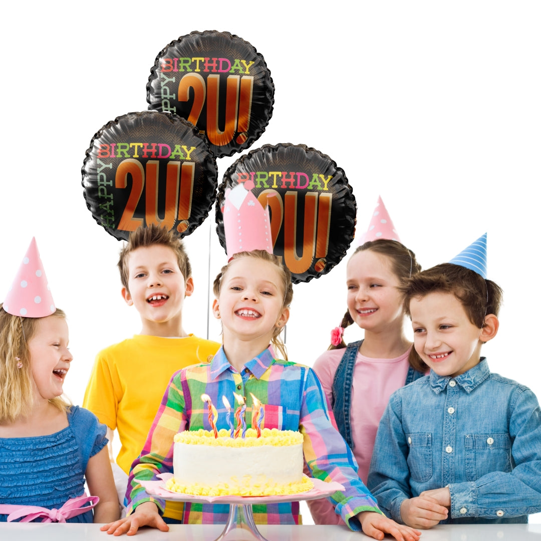 Happy Birthday 2U Foil Balloon - Helium Quality - 18 inches - 1PC