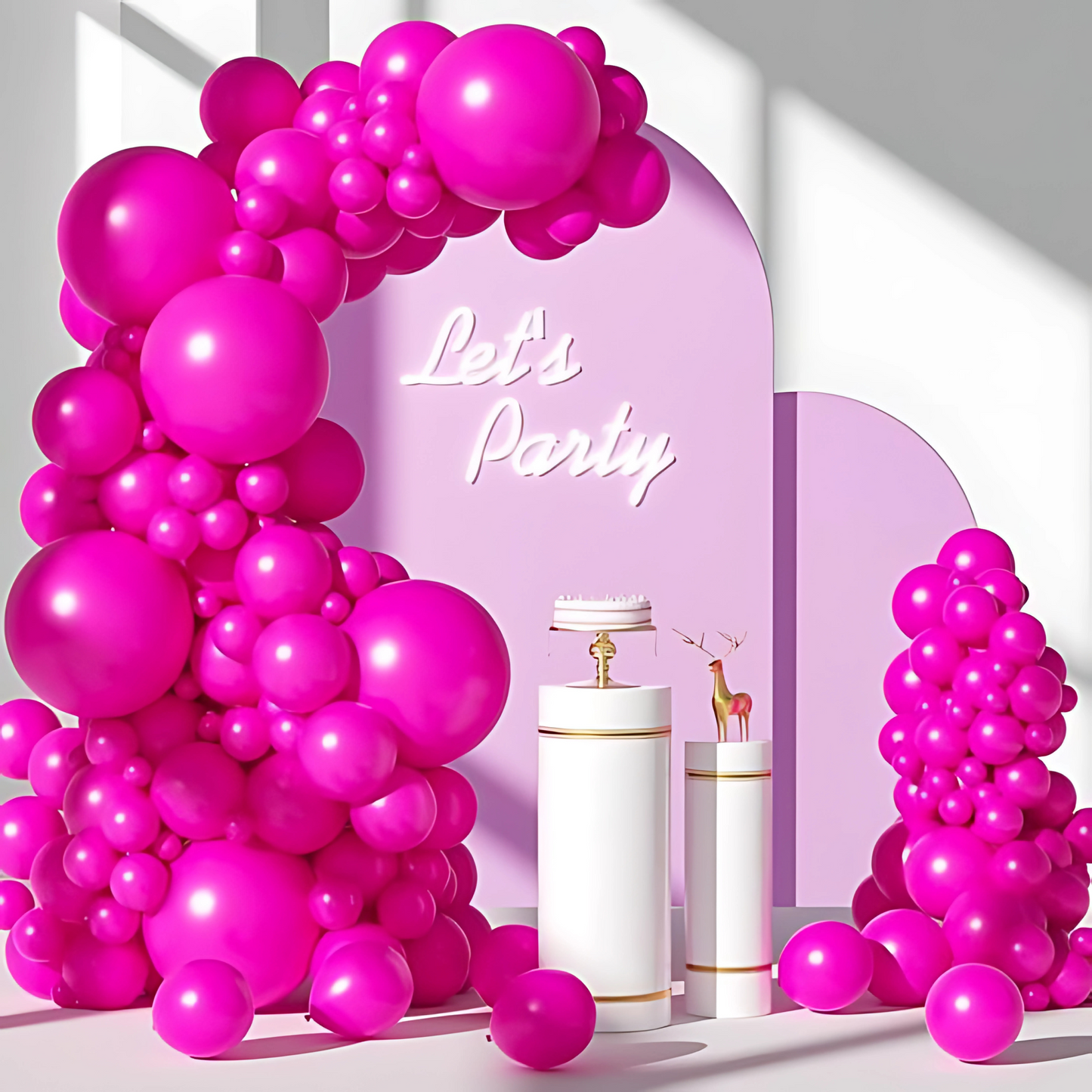 Hot Pink Latex / Rubber Balloons - 9 inches - Bulk Pack - 50PC