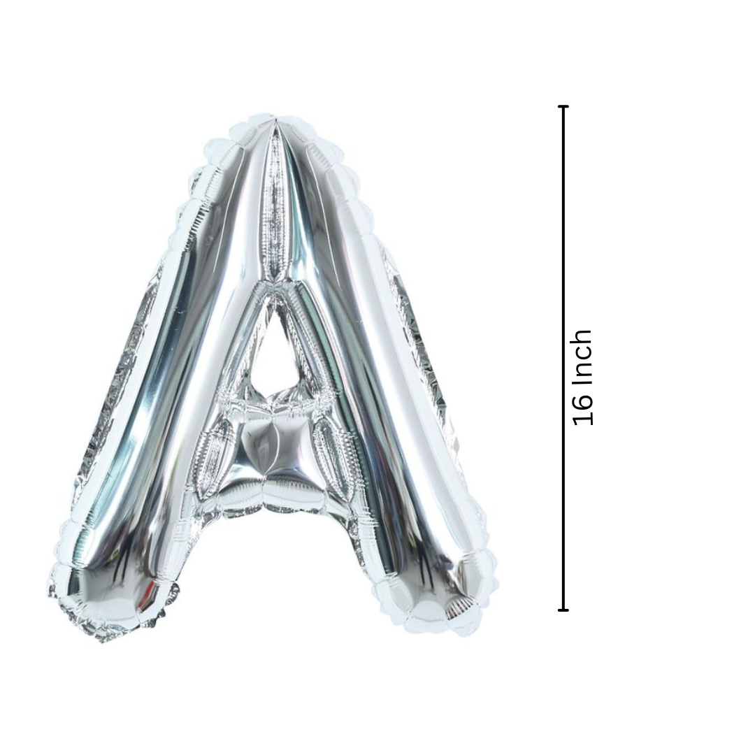 16 Letter A Silver Balloons