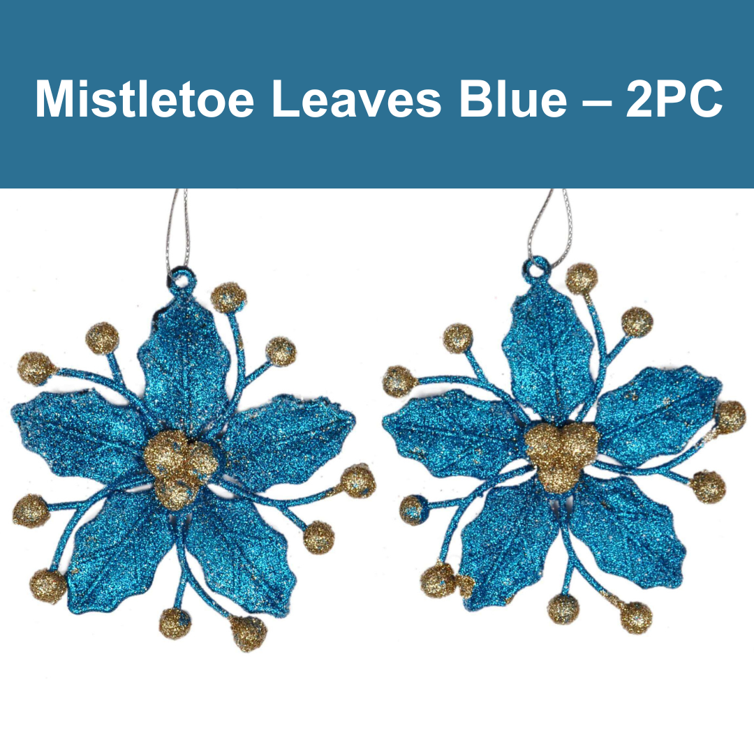 CTO Mistletoe Leaves Blue - 2PC