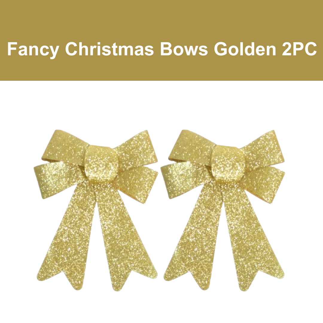 Fancy Christmas Bows Golden 30CM - 2PC
