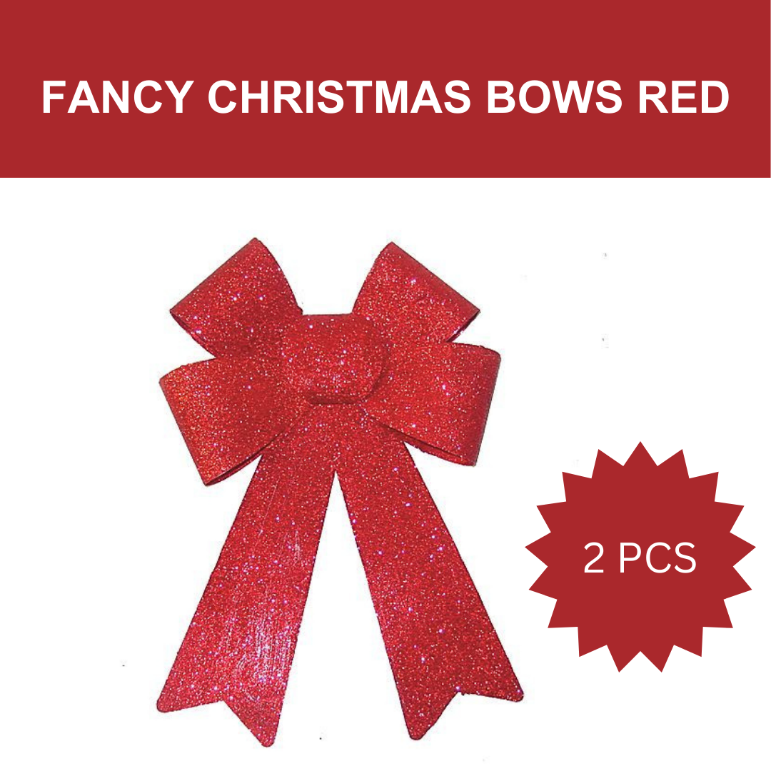 Fancy Christmas Bows Red 30CM - 2PC