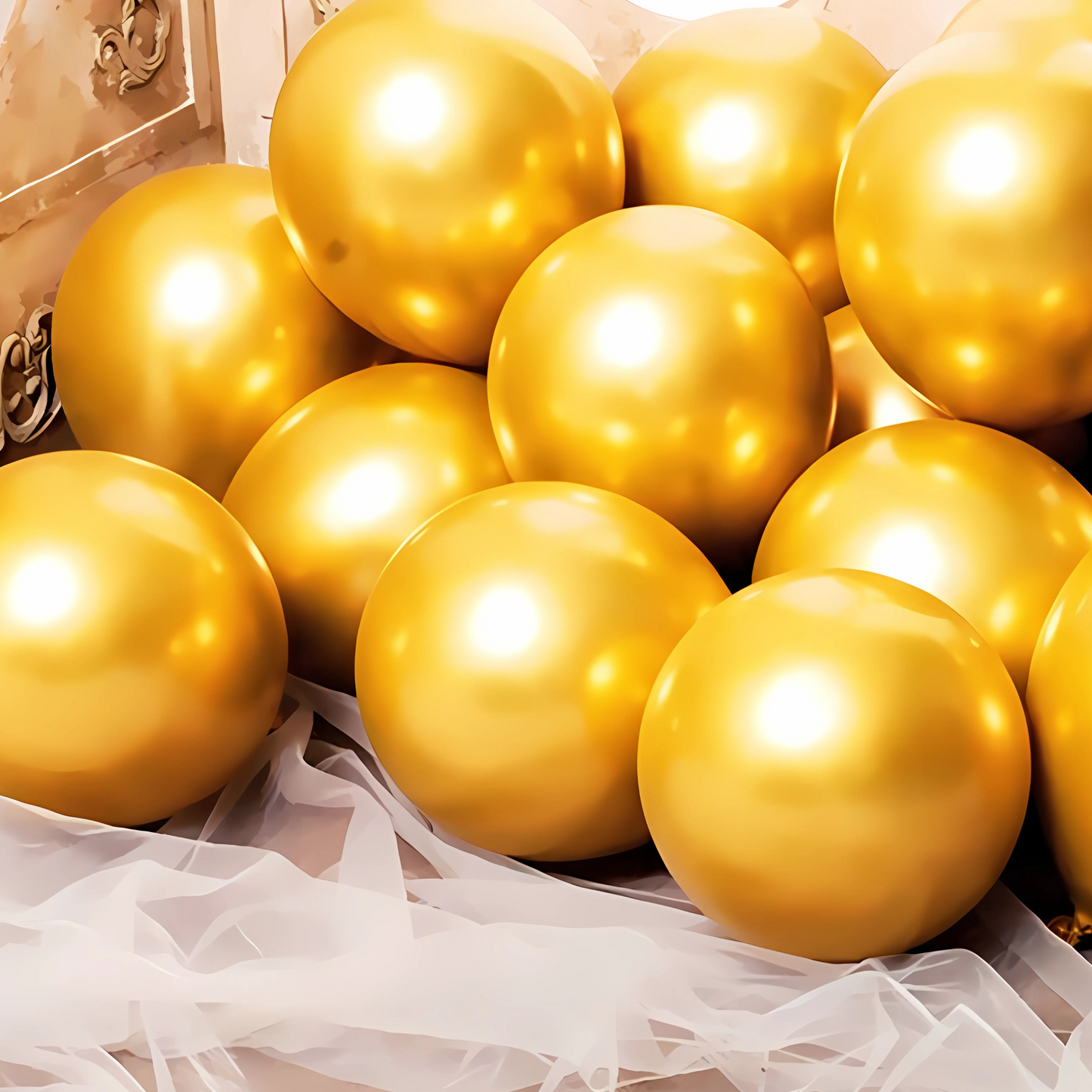 Gold Chrome Balloon - 10 inches - 50PC