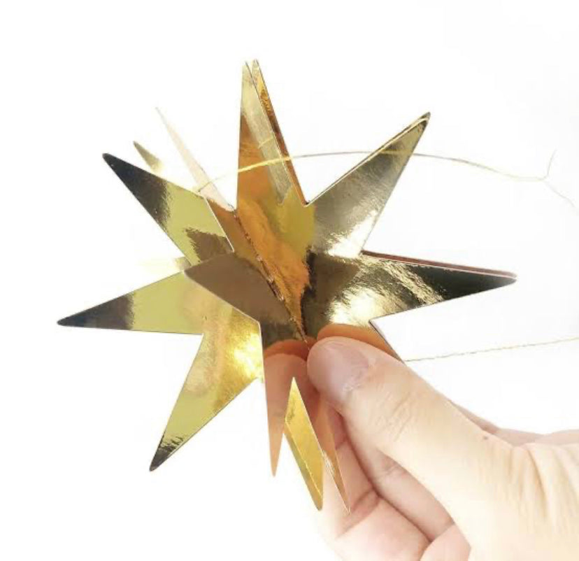 4D Golden Star Hanging - 6FT