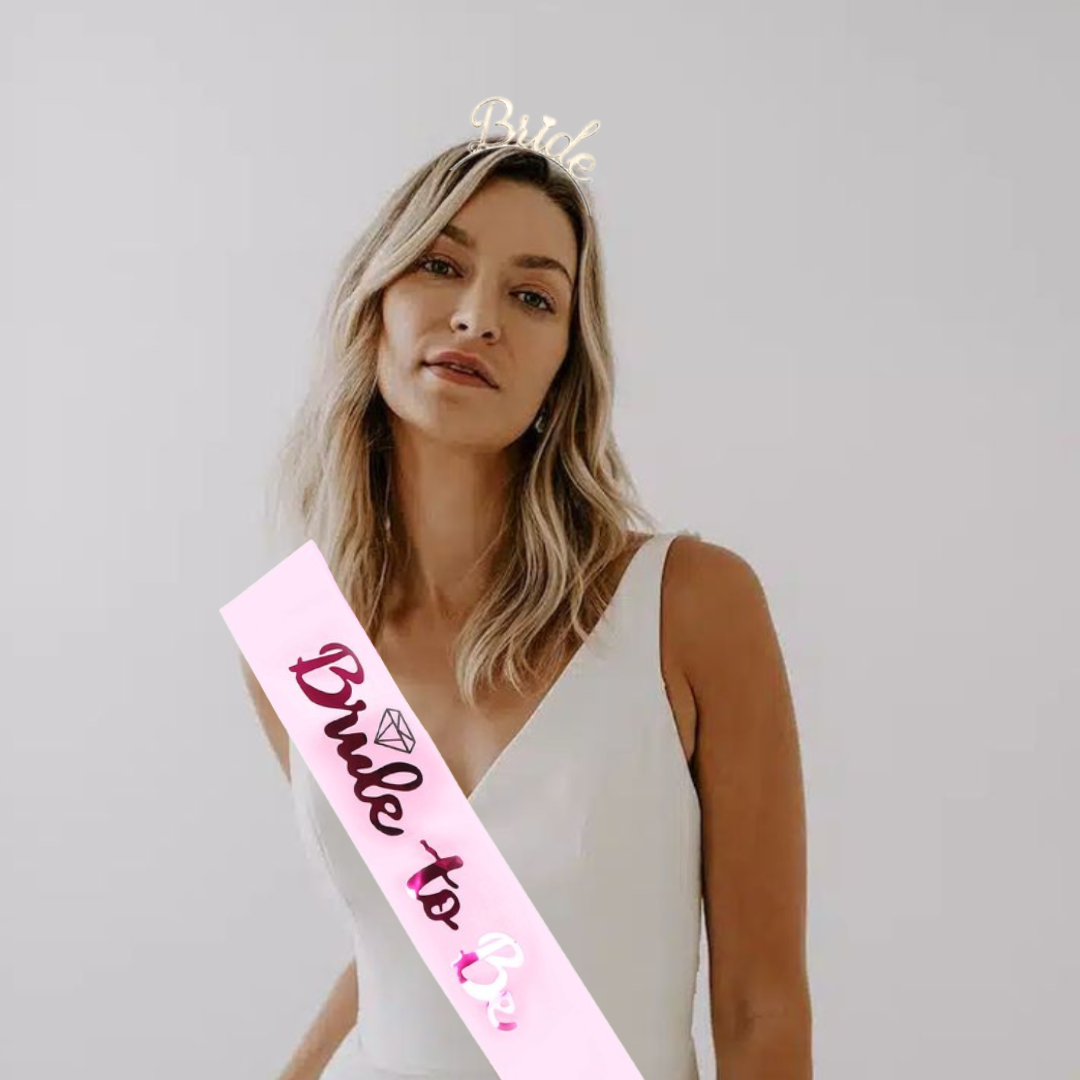 Bride to Be Sash & Headband Tiara Set