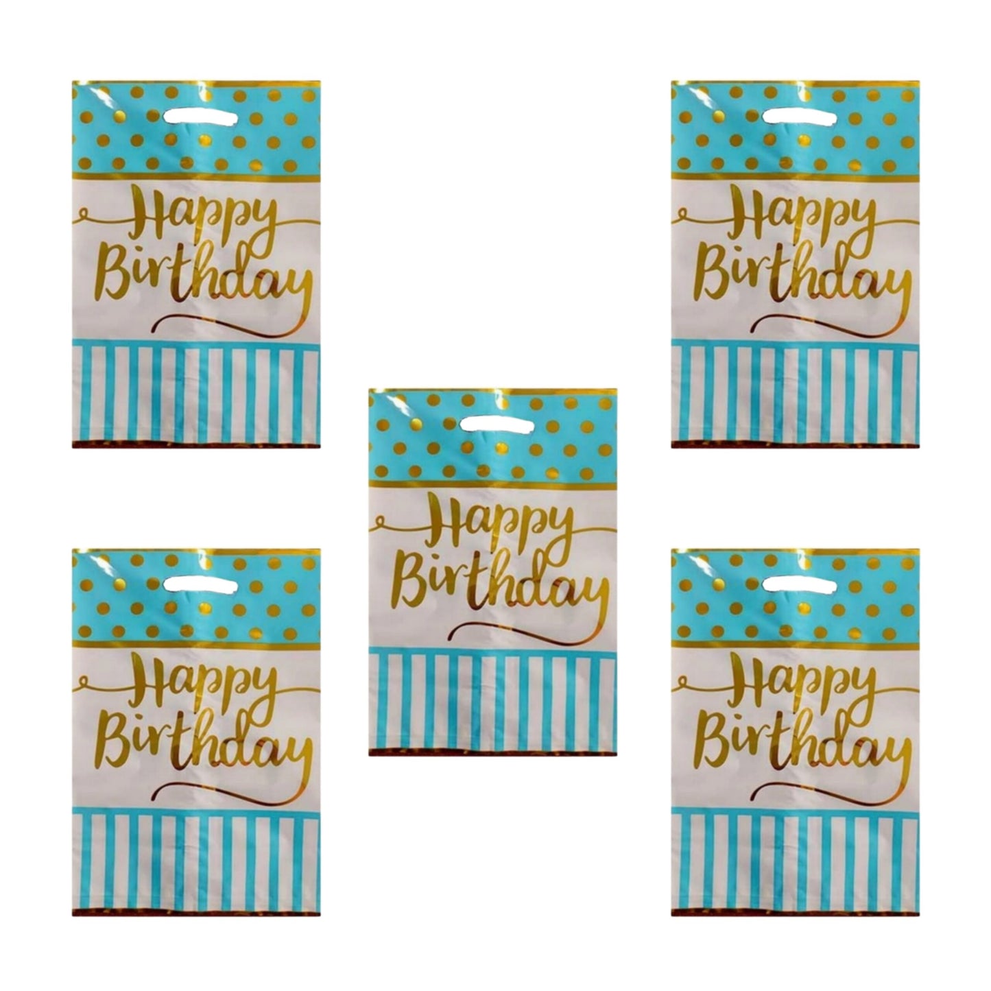 HBD Loot Bag Polka Blue & Pink-10PC