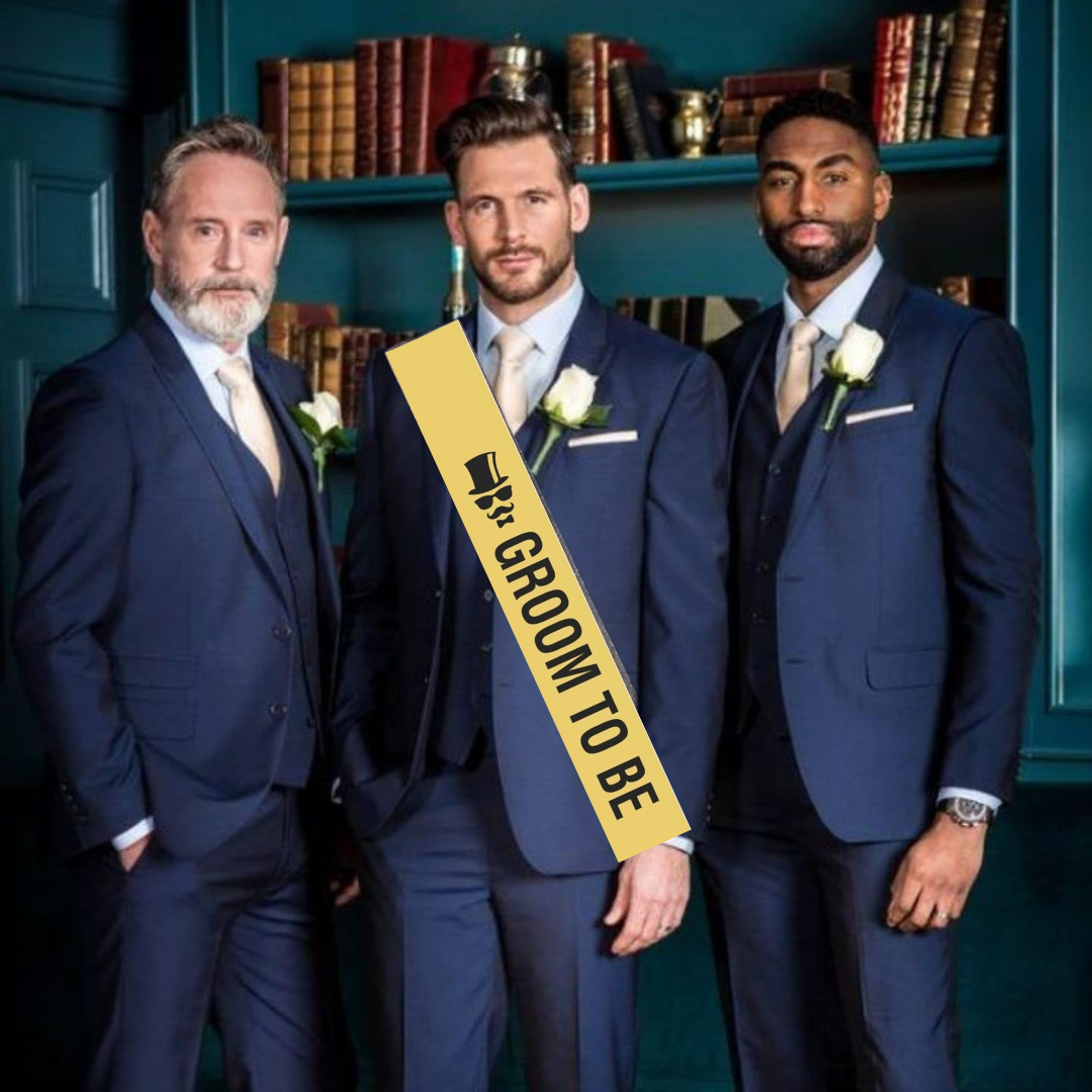 Groom To Be Sash Black & Gold