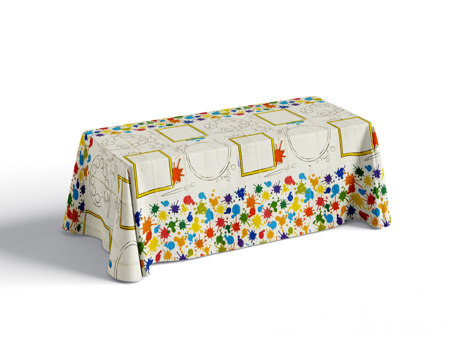 Paint & Art Theme Tablecover for Kids - 54 Inches X 96 inches - 1PC