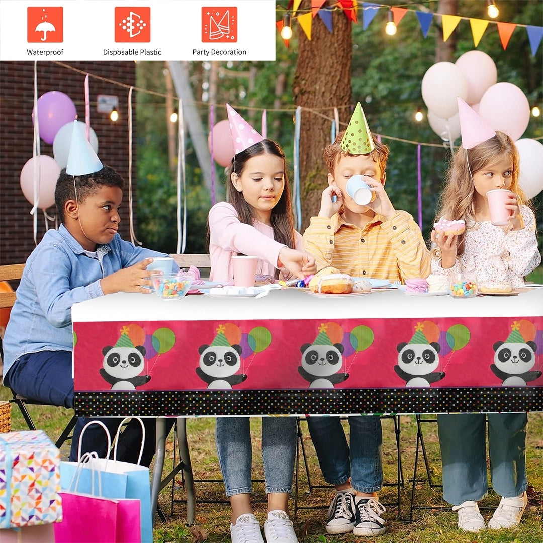 Panda Theme Tablecover for Party Decor - 54 inches X102 inches - 1PC