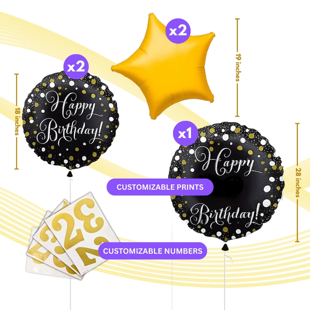 Sparkling Peronsalized Balloon Bouquet - Set of 5