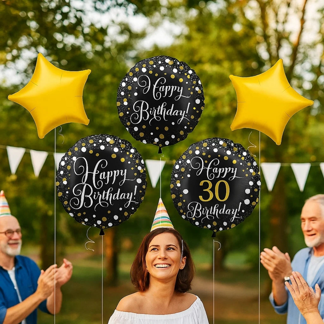Sparkling Peronsalized Balloon Bouquet - Set of 5