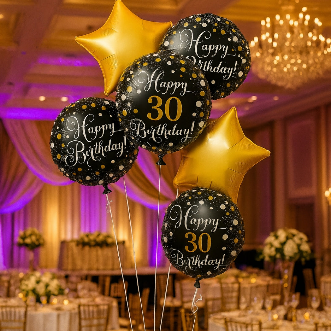 Sparkling Peronsalized Balloon Bouquet - Set of 5