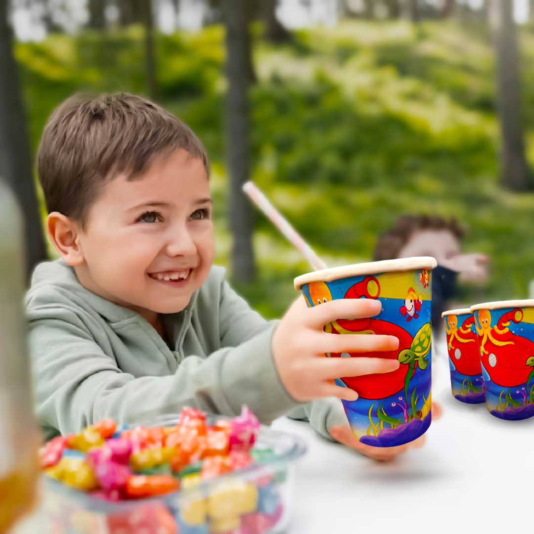 Underwater Theme Party Paper Cups - 270ML - 8PC