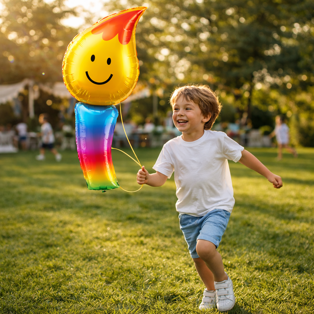 Birthday Candle Foil Balloon 40 Inch P35 | Smiley Birthday Party Decoration Balloon