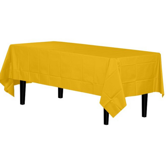 Yellow Vinyl Table Cover for Party Decor -  54X108 - 1PC