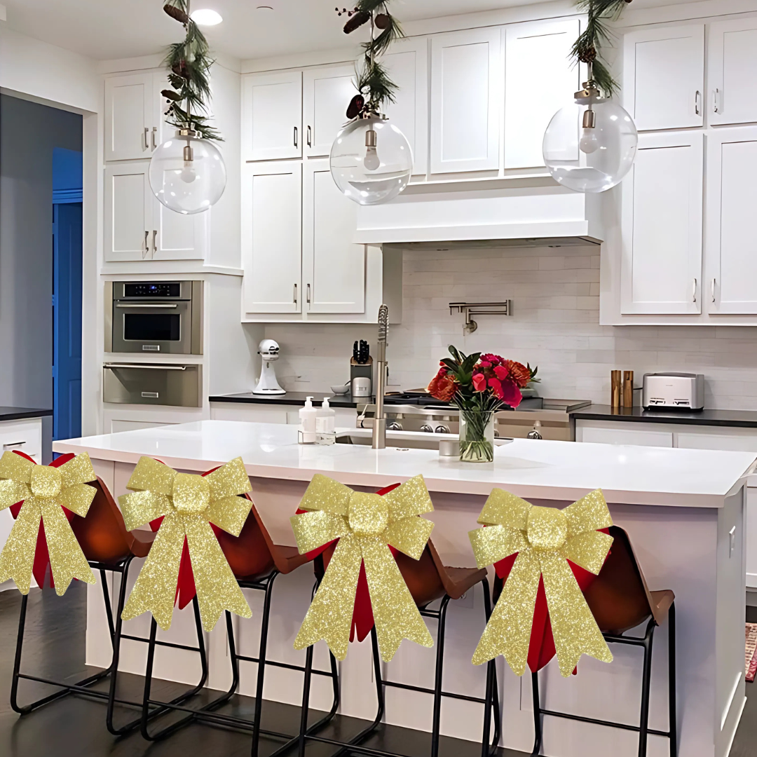 Fancy Christmas Bows Golden 30CM - 2PC