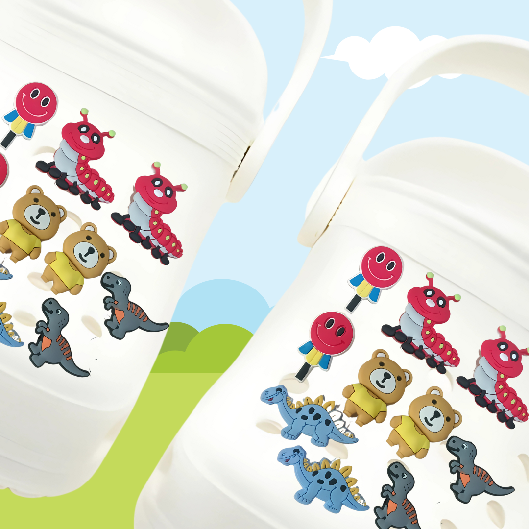 Jungle Animal Shoe Charms Set - 10 PC