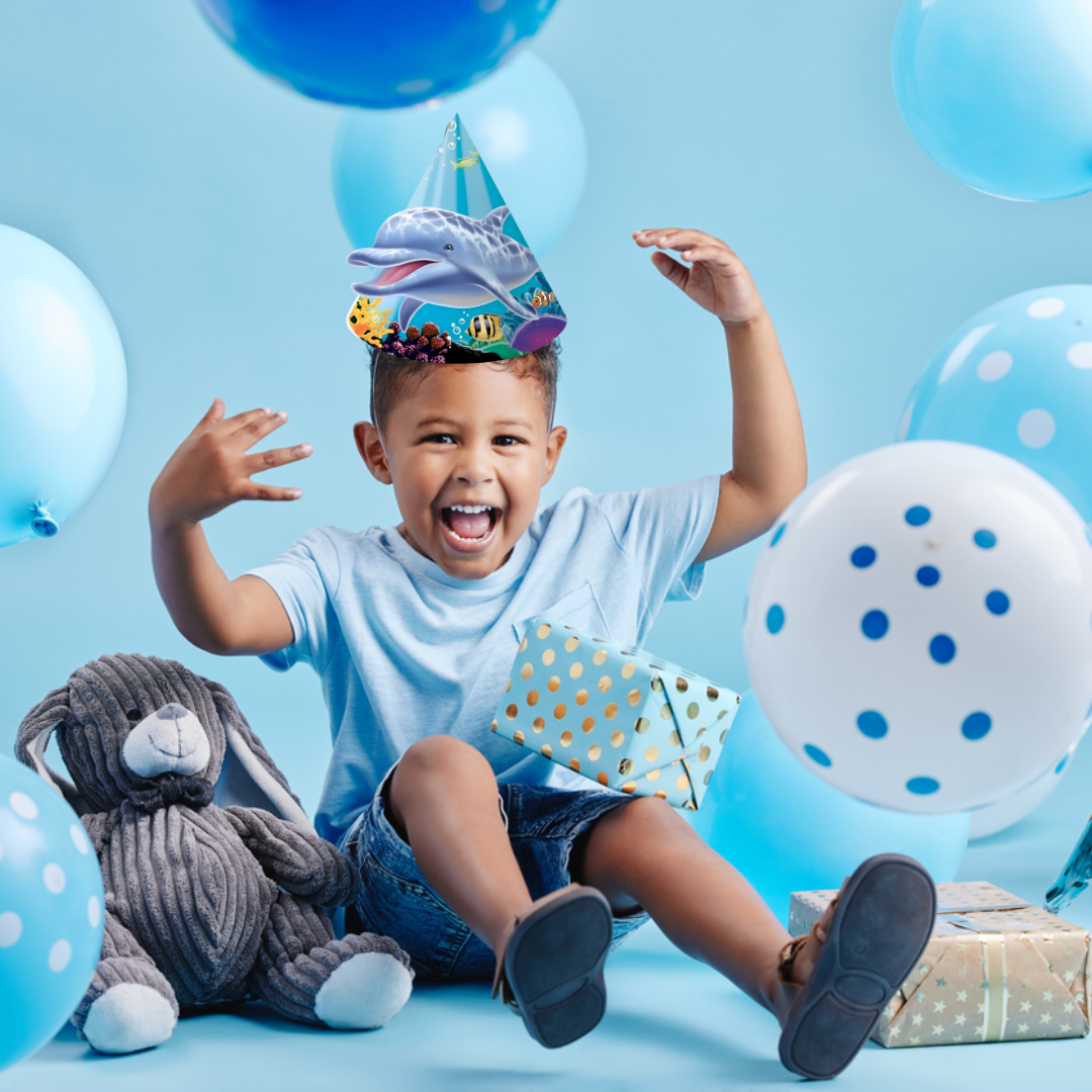 Underwater Theme Cone Shape Party Hat - 8PC