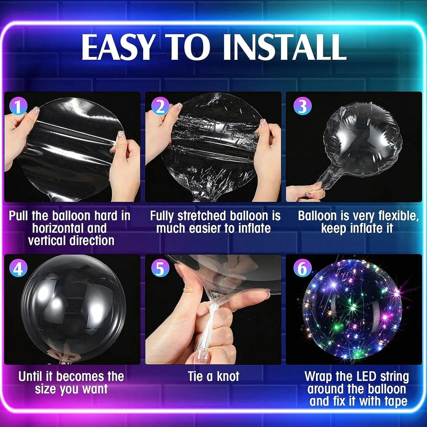 18" Transparent Stuffling Balloon for Balloon Stuffing or Clear Transparent Helium Balloons - 1PC