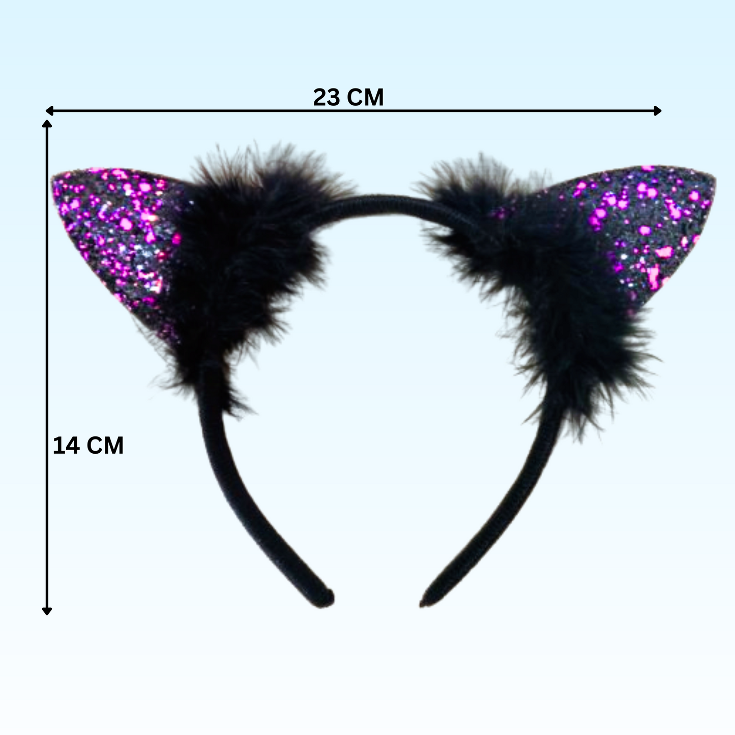 "Naughty Cat Ears Glittery Purple Headband for Girls - 1PC "