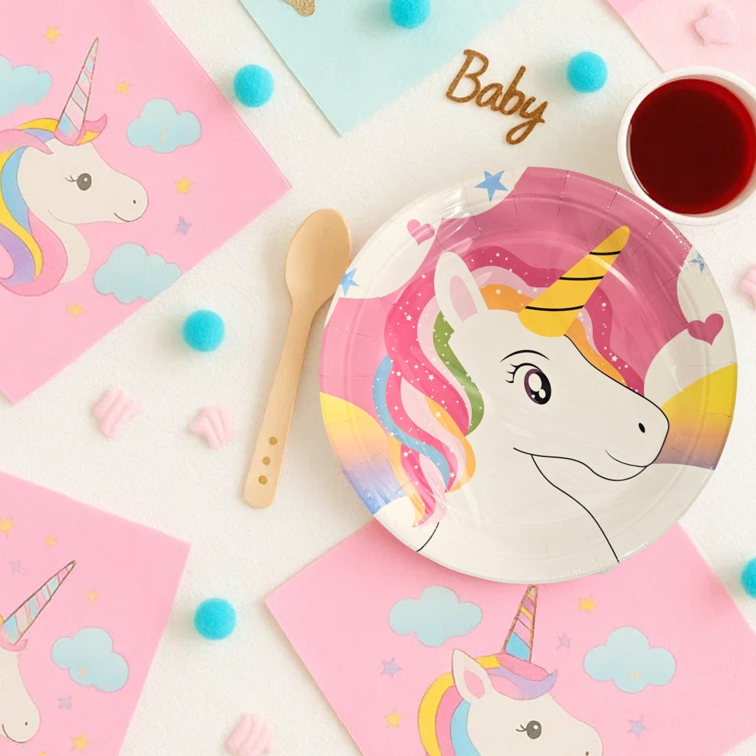 Unicorn Theme Party Paper Plates - 9 inches - 10PC