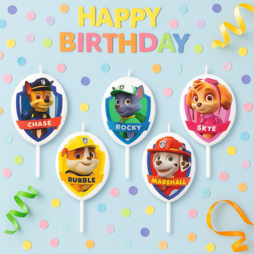 Paw Patrol Theme Birthday Candle - 5PC