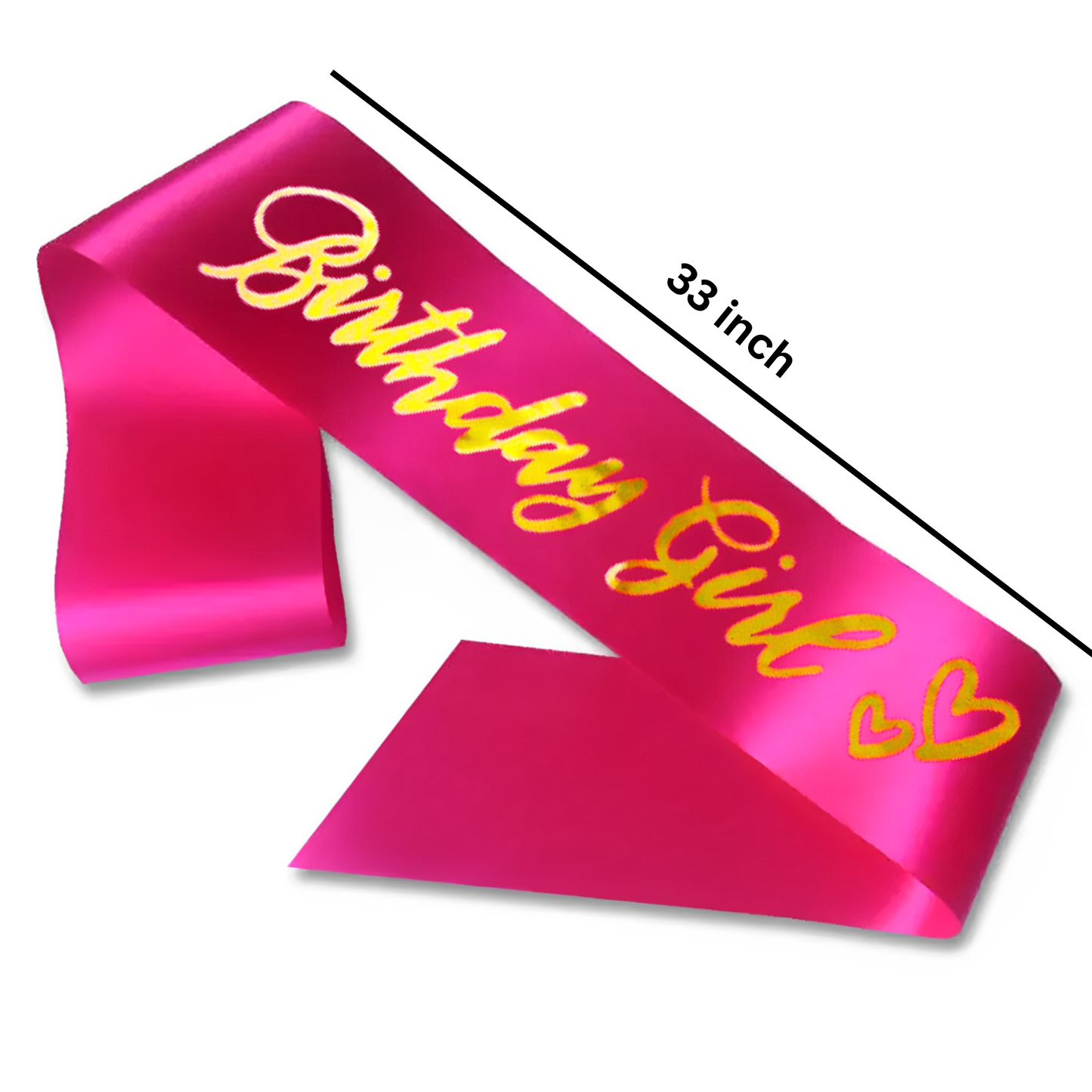 Pink Happy Birthday Floral Conical Hat & Sash Combo for Girls - Set of 2