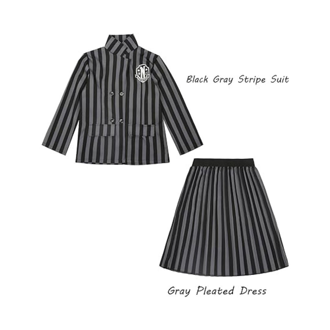 Wednesday Gray Blazer & Skirt Costume Size M