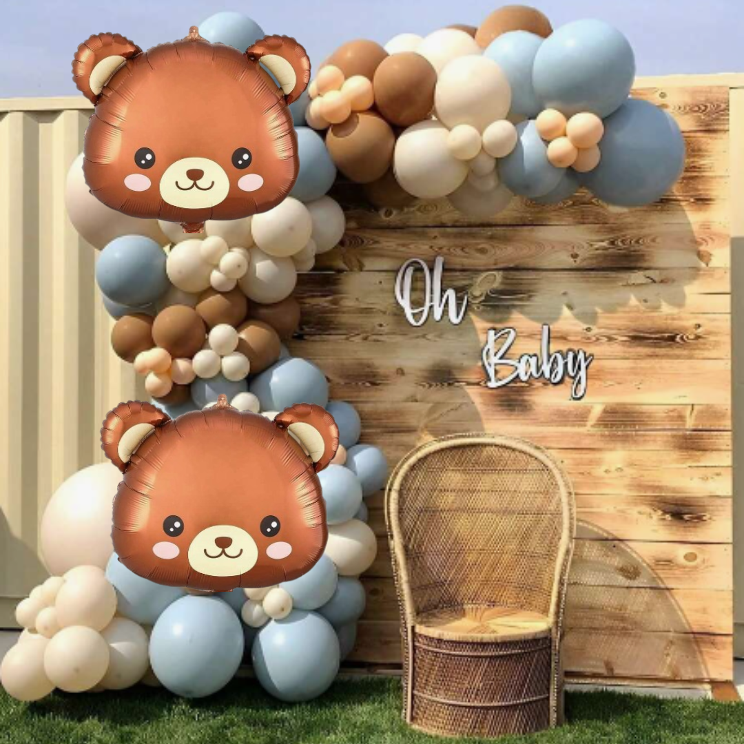 Teddy Bear Brown & Beige Balloon Set - 100PC
