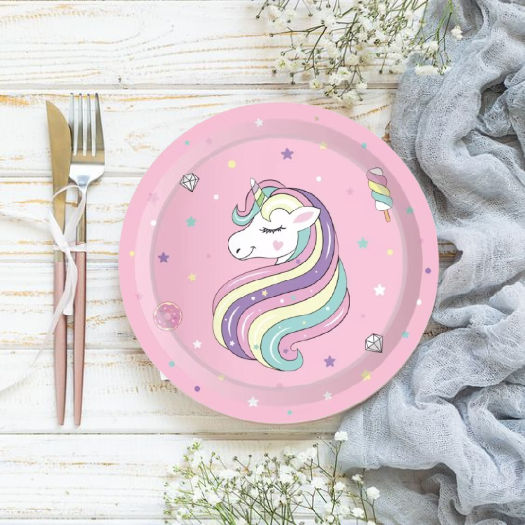 Unicorn Theme Paper Plates 9" - 8PC