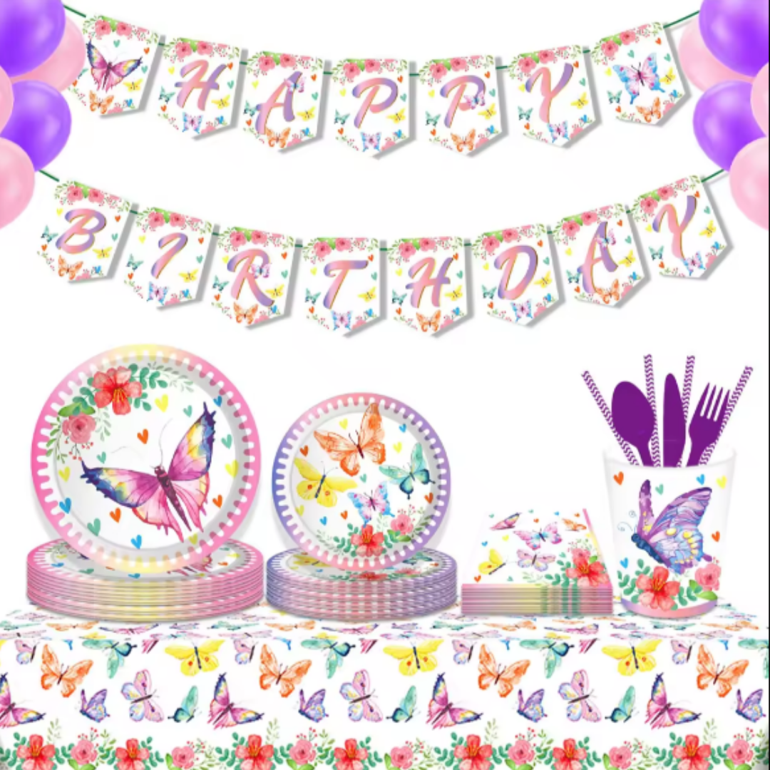 Butterfly Theme Paper Plates-Pack of 8 7"